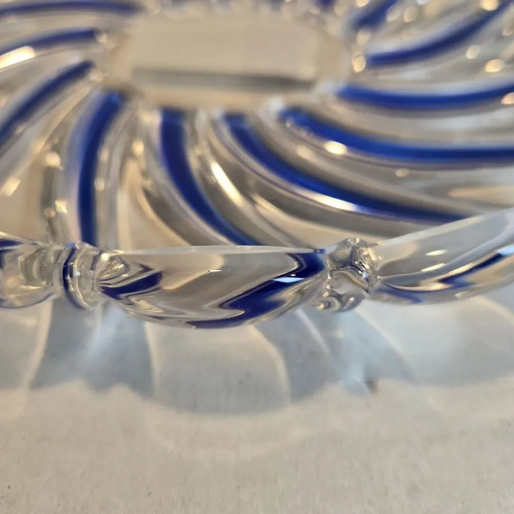 Mikasa Blue Peppermint Swirl Oval Sweet Candy Tray Plate